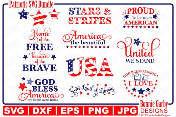 4th of July Patriotic T-shirt SVG Bundle