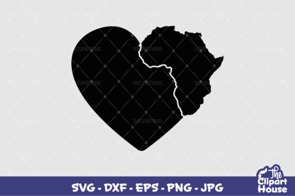 Africa Heart Graphics for Crafts