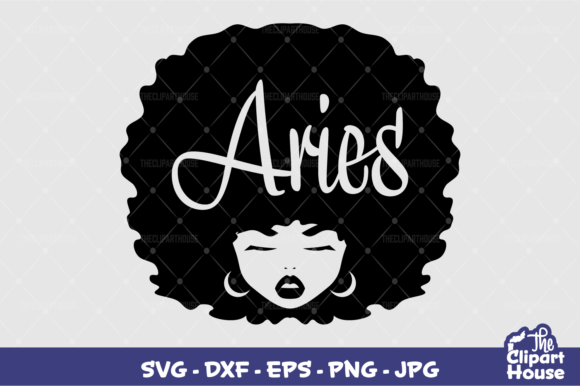 Aries Afro Woman Graphics for Crafts