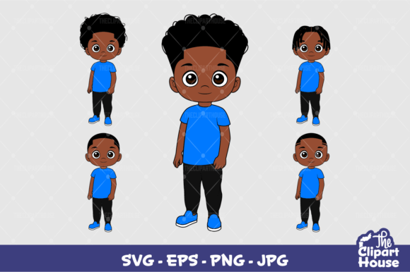 Black Boy Casual Graphics for Crafts