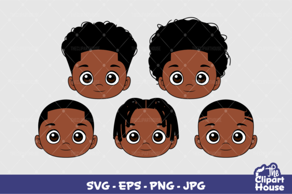 Black Boy Face Graphics for Crafts