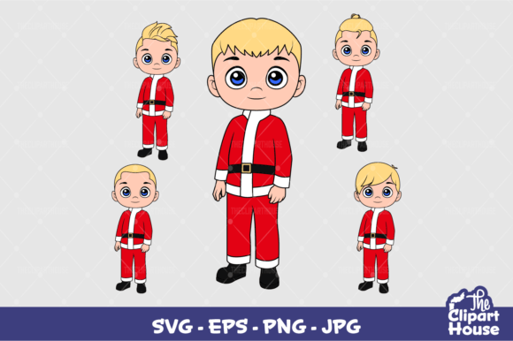 Blonde Boy Christmas Graphics for Crafts