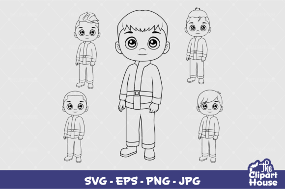 Boy Christmas Silhouette Graphics for Crafts