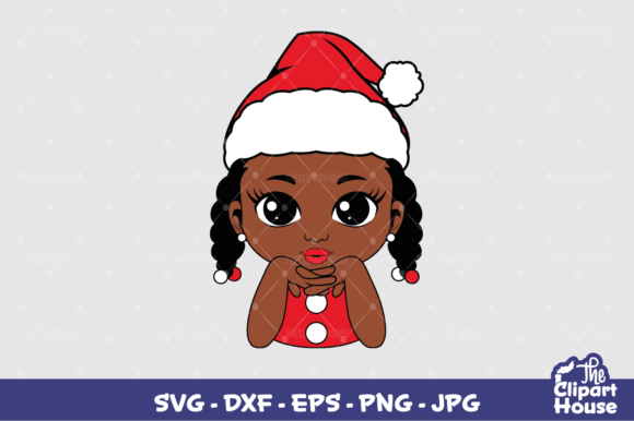 Christmas Black Girl Graphics for Crafts and Web Design