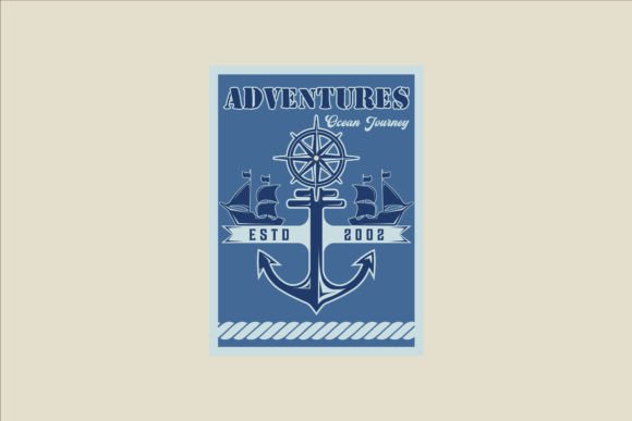 Compass and Anchor Nautical Poster Graphics