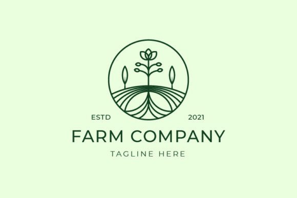 Green Farm Company Logo Template: Graphics & Logos for Real Publishing
