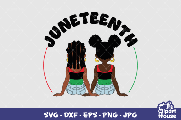 Juneteenth Duo Girls 2 Graphics for Crafts