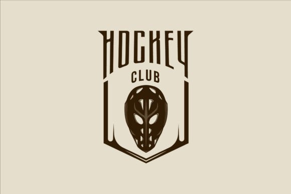 Mask Ice Hockey Logo Vector Vintage Graphics