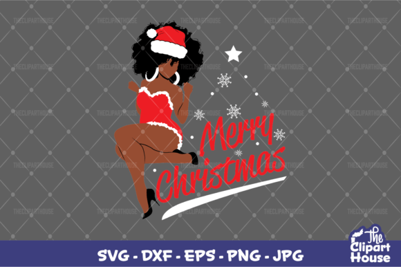 Merry Christmas Pin Up Woman Graphics for Crafts
