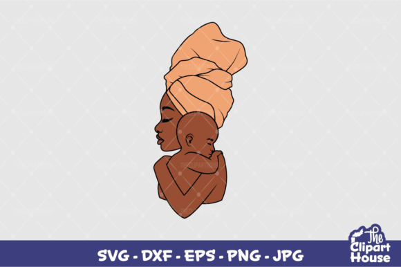 Mother and Baby Headwrap: Graphics for Crafts