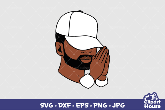 Praying Hands Black Man Graphics for Crafts
