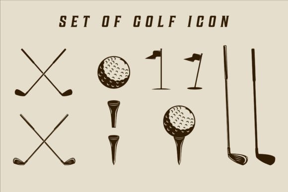 Set of Golf Icon Vector Illustration for Graphics and Logos