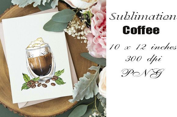 Sublimation Watercolor Coffee Graphics for Creative Projects