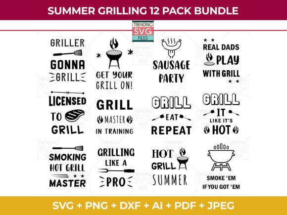 Summer Grilling Svg Bundle for Cricut: A Graphic Design Asset for Crafts and Marketing