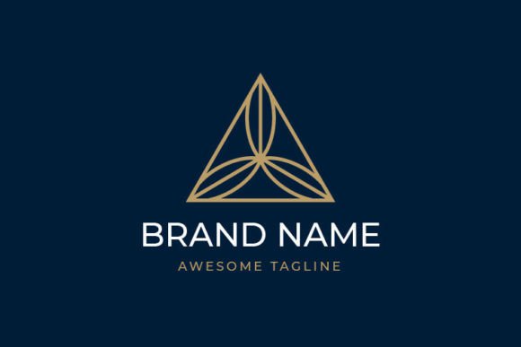 Triangle Flower Logo Template: Graphics & Logos for Handmade Brands