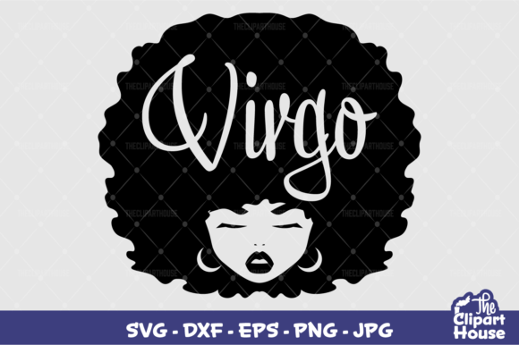 Virgo Afro Woman Graphics for Crafts