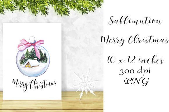 Watercolor Sublimation Merry Christmas